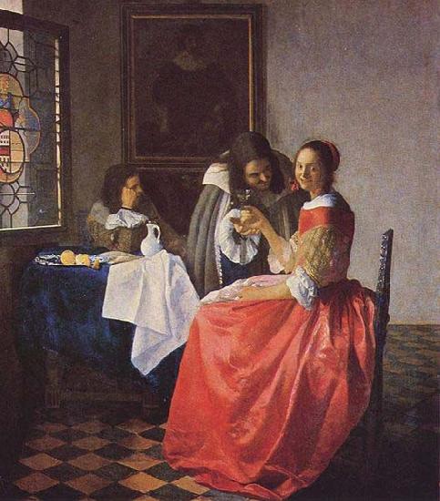 Johannes Vermeer The Girl with a Wine Glass, Germany oil painting art